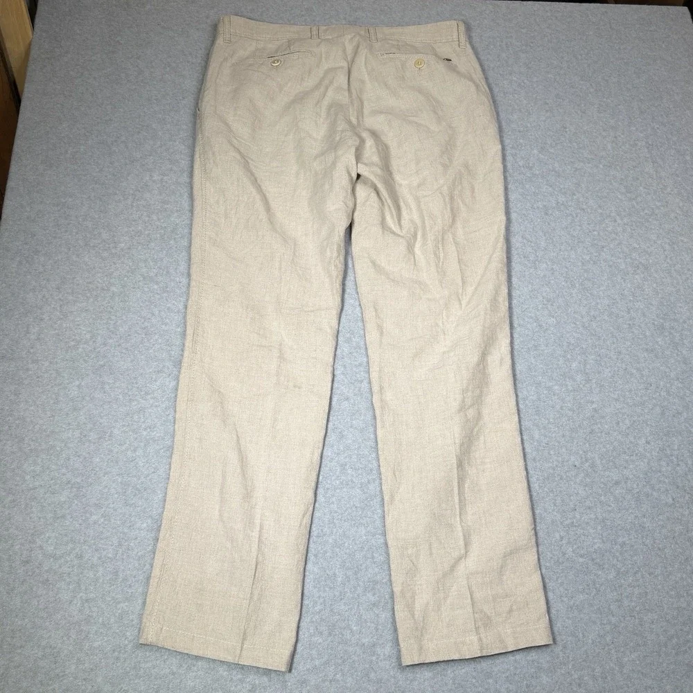 Brax Evans 100% Linen Men's 36x34 Beige Casual Business Dress Pants Summer